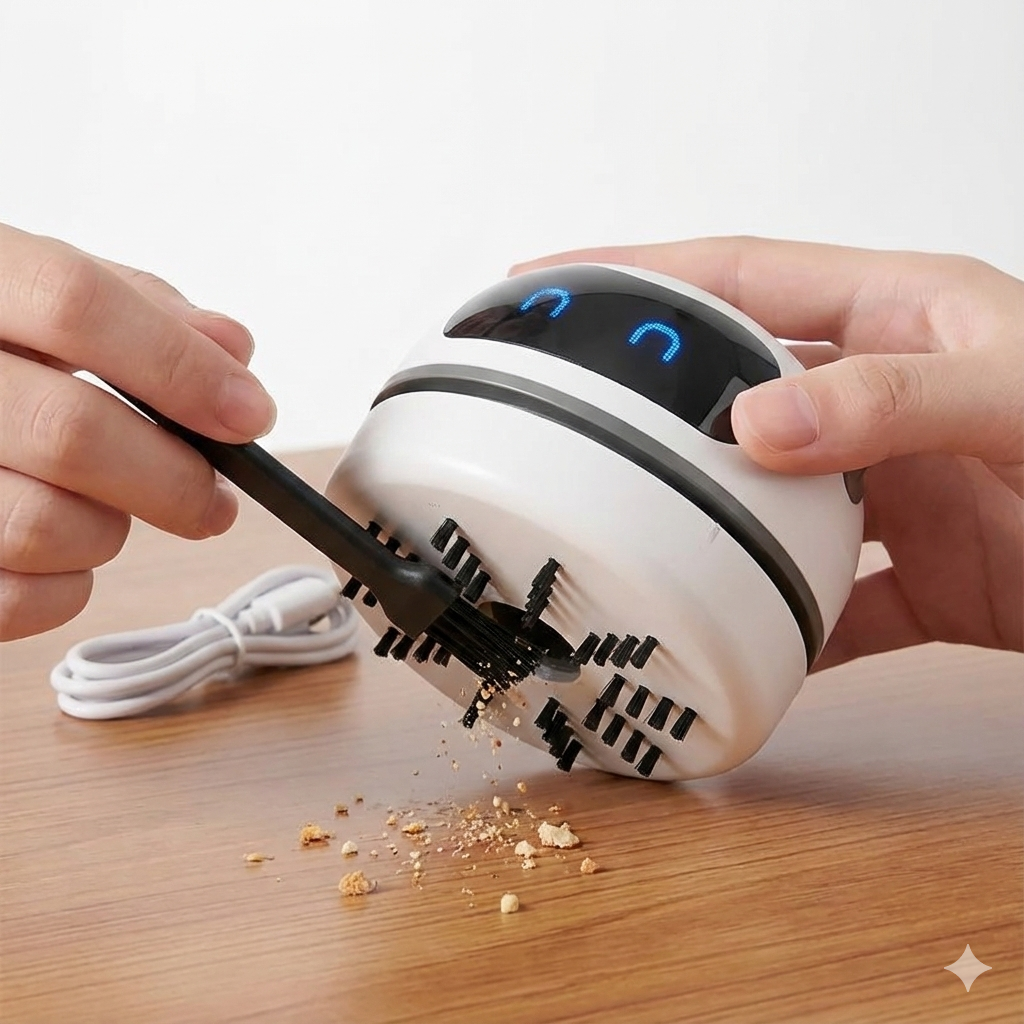 Cleaner.io Şarjlı Mini Masaüstü Süpürgesi