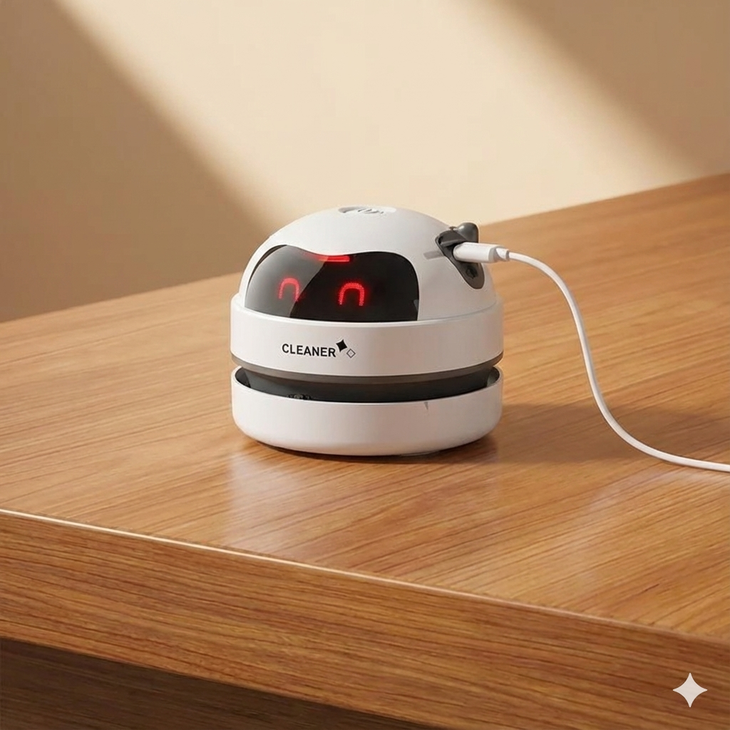 Cleaner.io Şarjlı Mini Masaüstü Süpürgesi